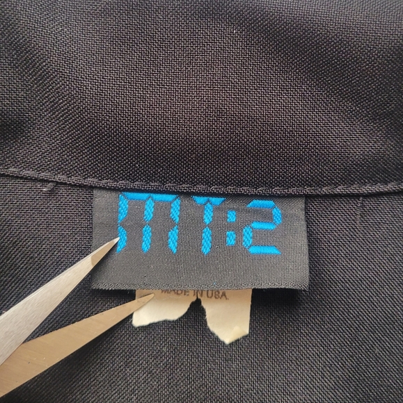 Black Button-down Bowling Style Shirt with Skull Detail - Picture 4 of 5